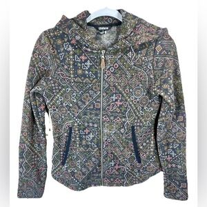 Sherpa Adventure Gear Jacket Womens XS Gray Namla Fleece Full Zip Hooded Kharani